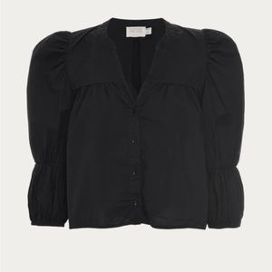 NATION LTD. GENEVA BLOUSE BLACK SIZE L